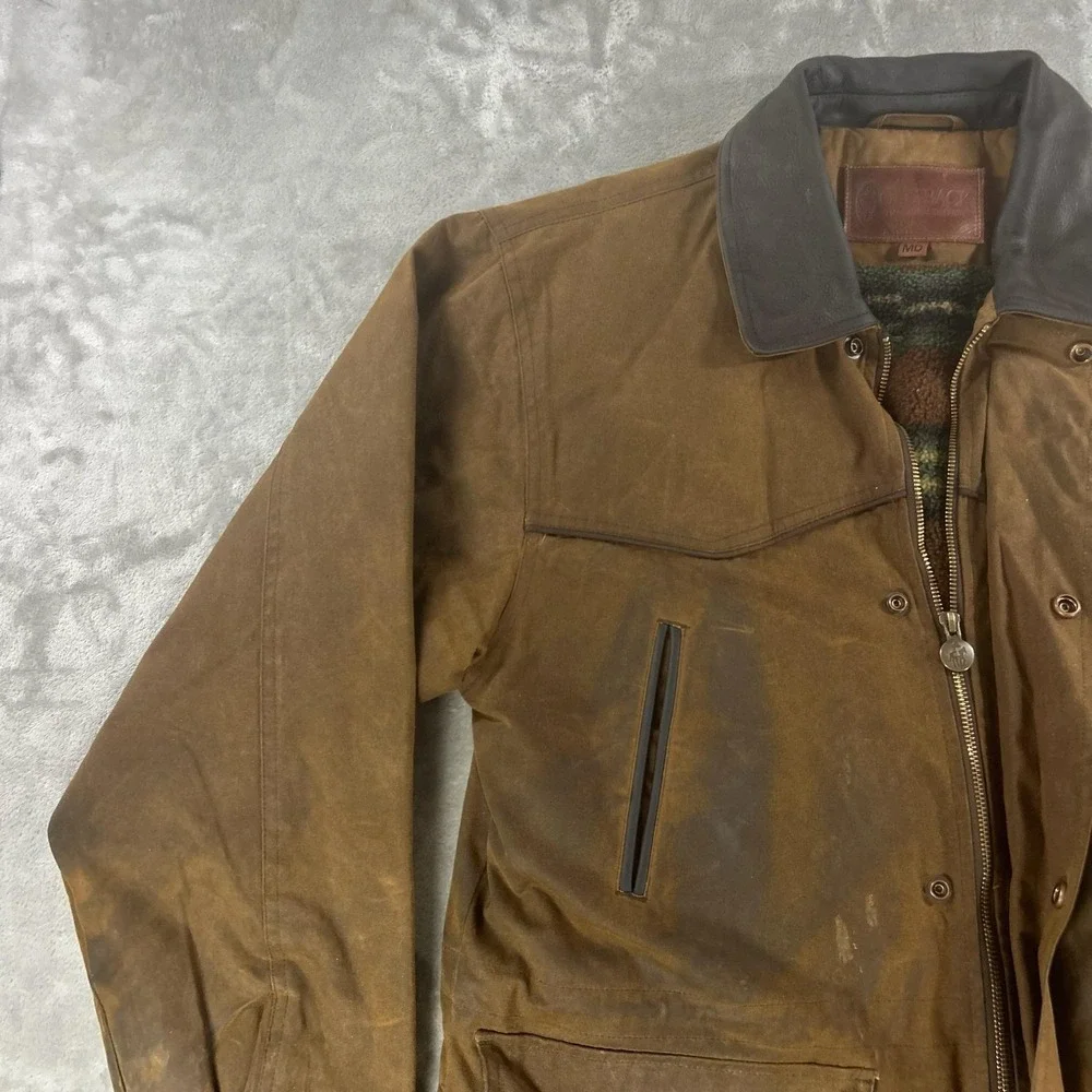 Outback Trading Company Jacket Mens Medium Brown Oilskin Pathfinder 2707